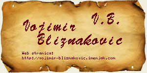 Vojimir Bliznaković vizit kartica